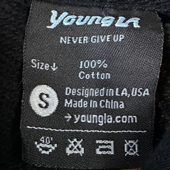 YoungLA Hoodie Sweatshirt Men's Small Tie Dye Black Blue Pink Cotton Pullover - Picture 6 of 9